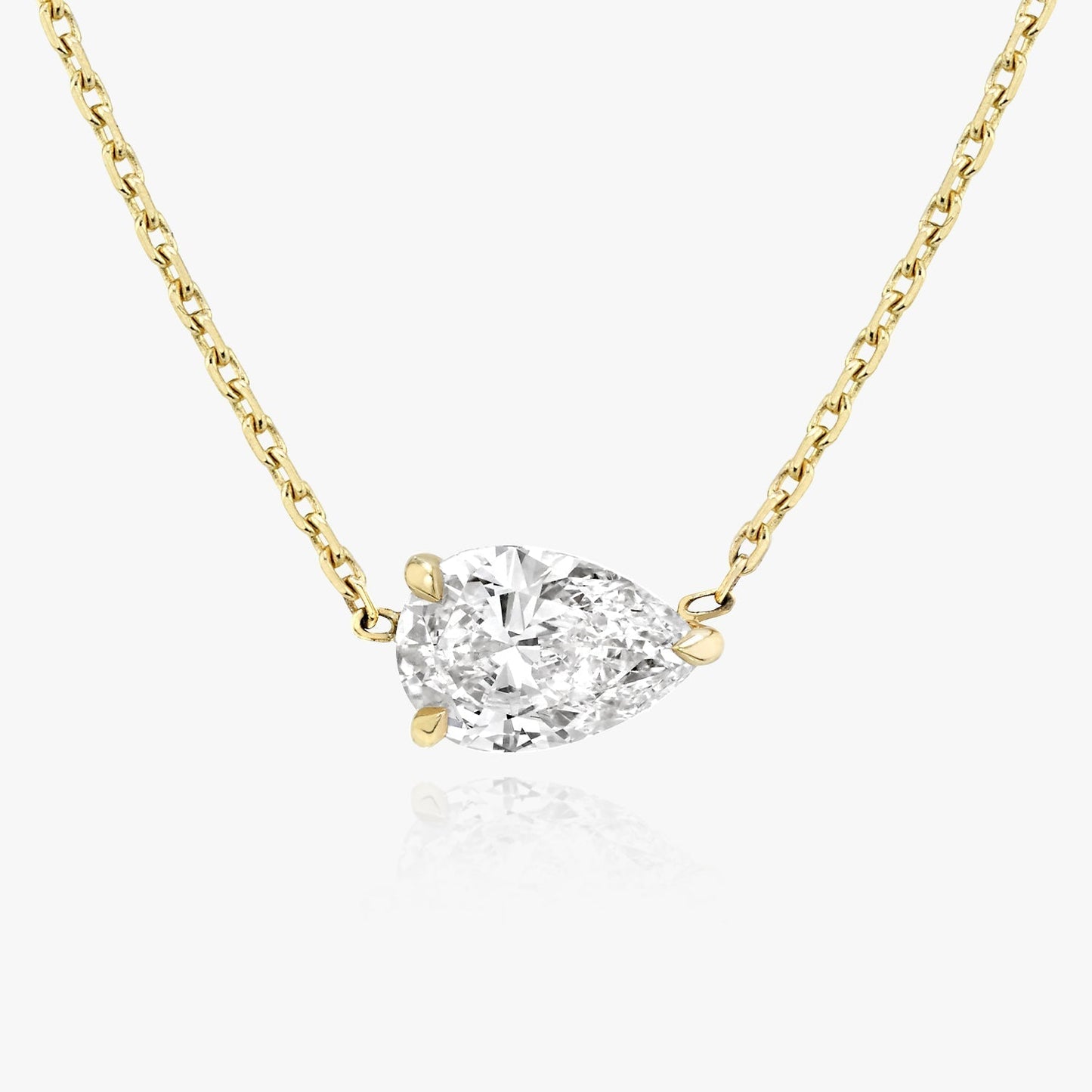 0.25 CT-1.0 CT Pear Solitaire CVD F/VS Diamond Necklace