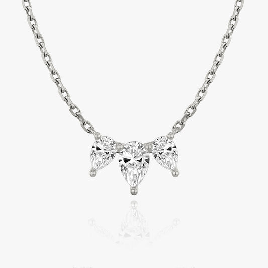 1.0 TCW Pear CVD F/VS Diamond Necklace