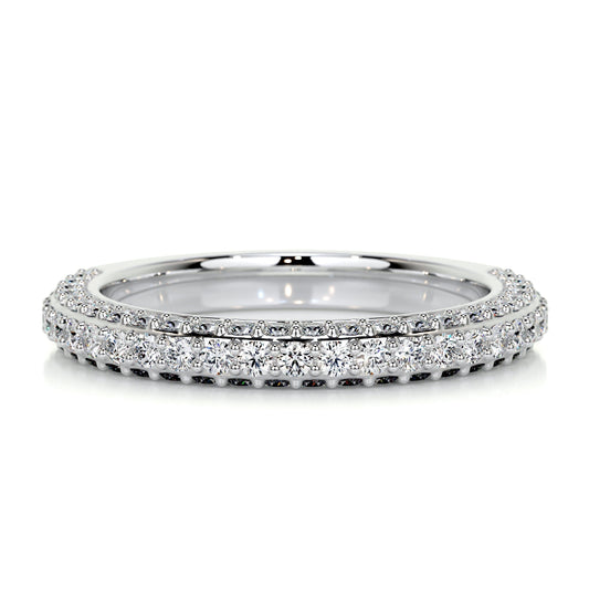 0.75ct Round EF- VVS Diamond Half Eternity Stackable Wedding Band