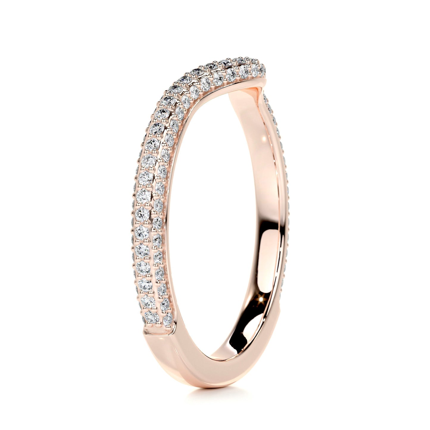 0.75ct Round EF- VVS Diamond Curved Wedding Band