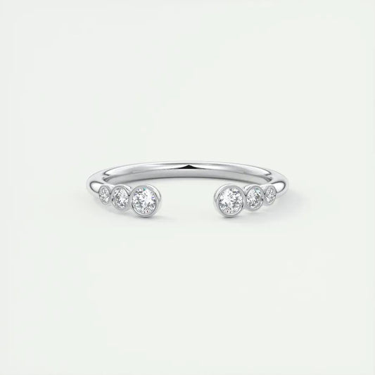 0.22 CT Round Open CVD EF/VVS Diamond Wedding Band