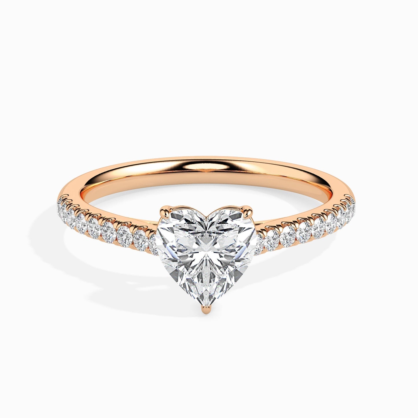 1ct Heart F- VS Diamond Pave Engagement Ring