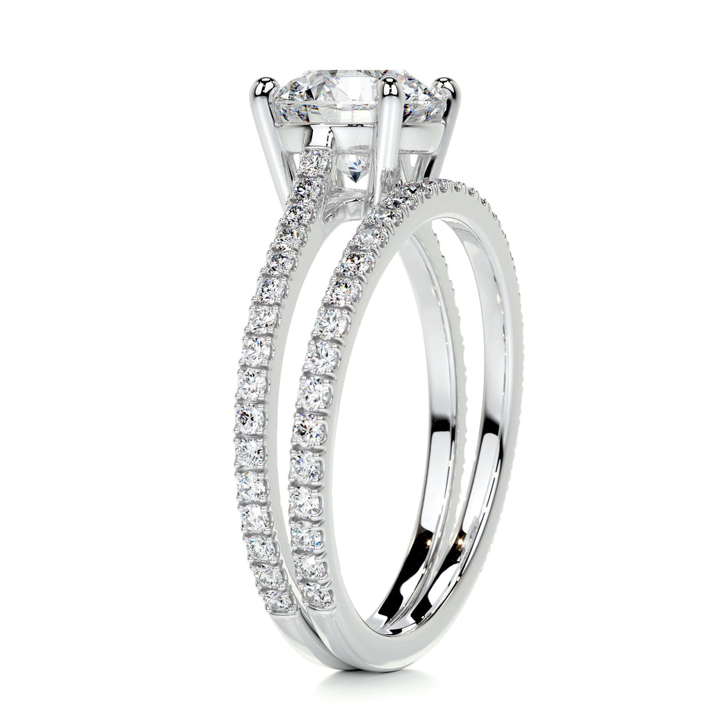 1.50 CT Round Solitaire CVD F/VS Diamond Bridal Ring Set