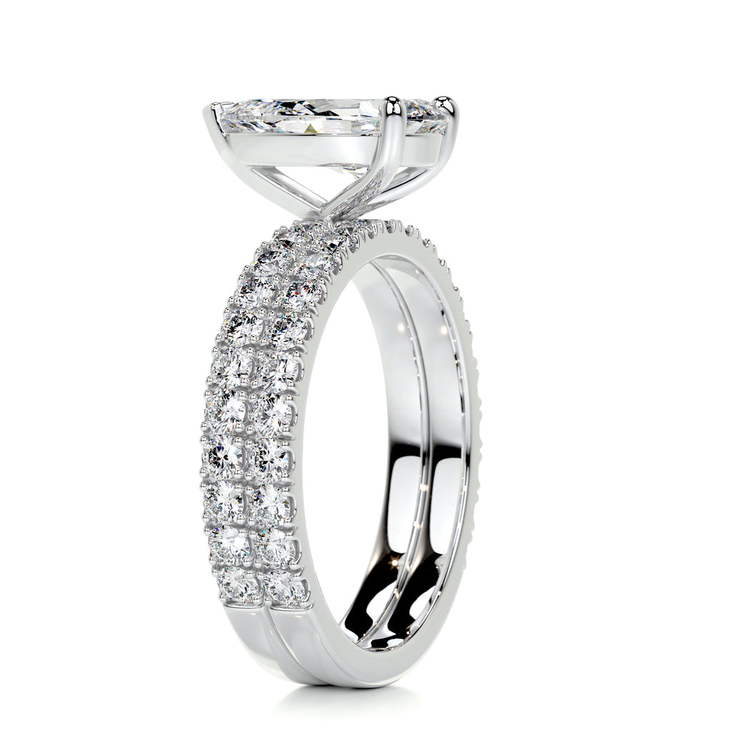 2.0 CT Pear Solitaire CVD F/VS Diamond Bridal Set