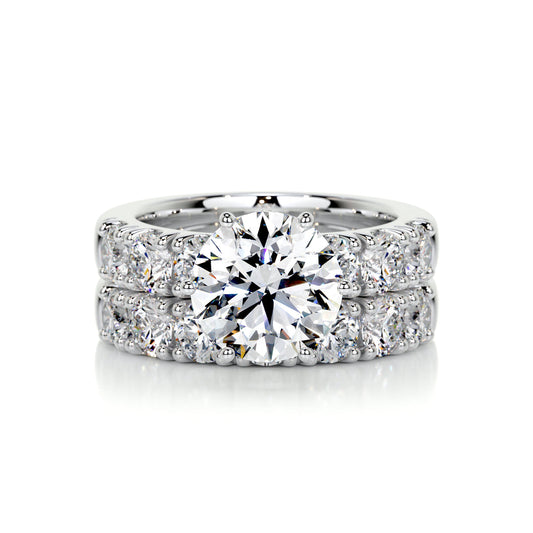 3.0 CT Round Solitaire CVD F/VS Diamond Bridal Set