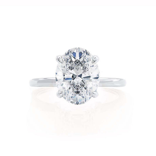 1.0 CT Oval Hidden Halo CVD E/VS1 Diamond Engagement Ring