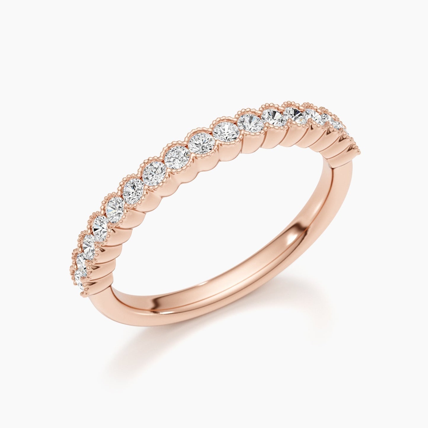 0.34 CT Round Shape Half Eternity Wedding Band