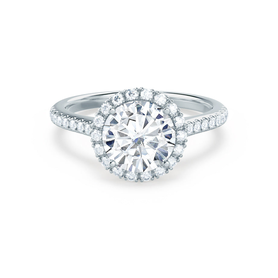 1.0 CT Round Halo CVD G/VS1 Diamond Engagement Ring