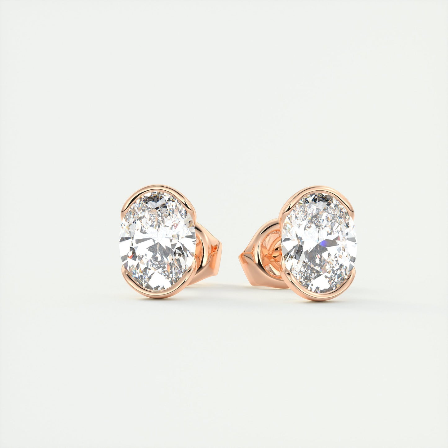 1.0 CT Oval Solitaire CVD G/VS Diamond Earrings